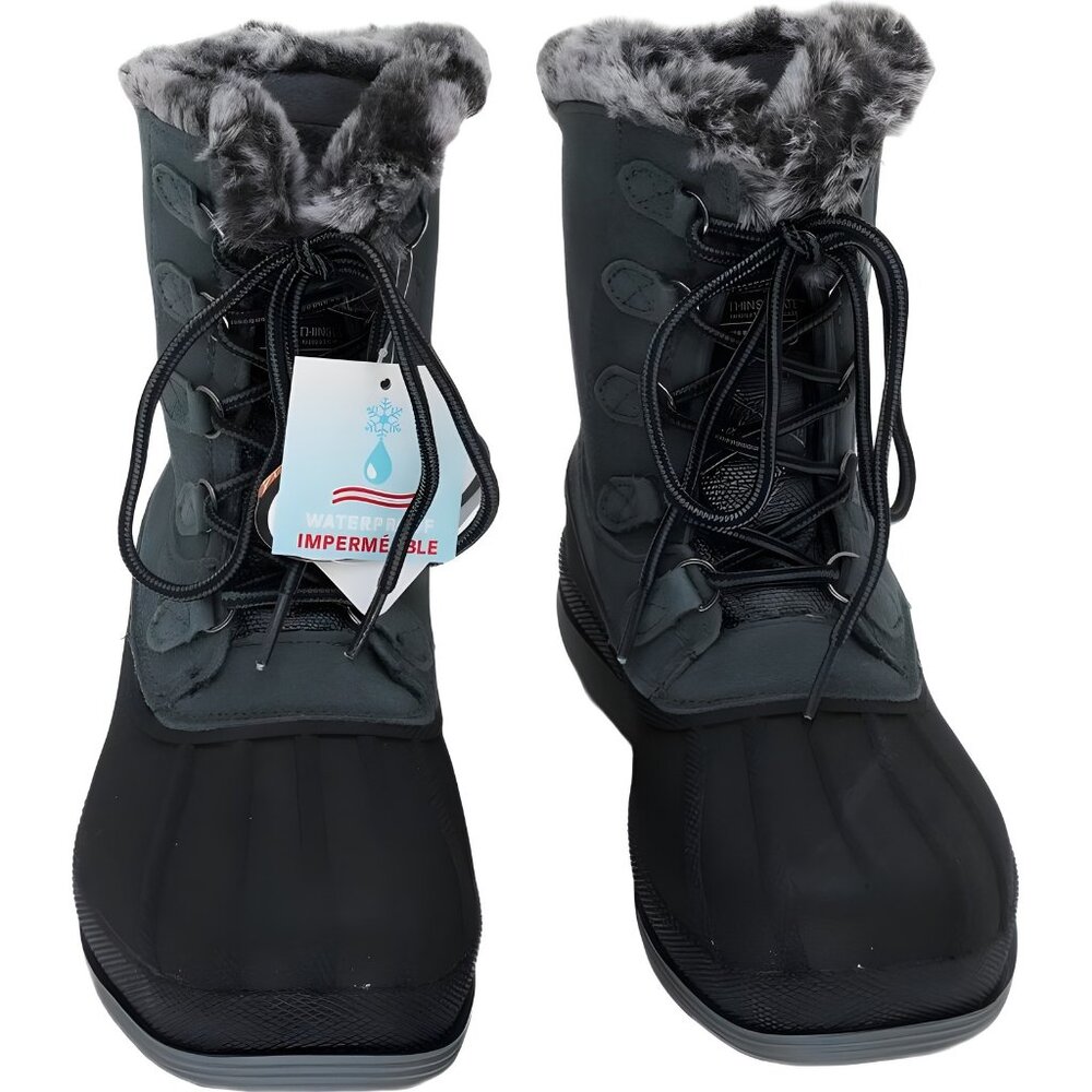 Propet Lumi Tall Lace Snow Boot - Grey Women's US 6 - Picture 5 of 6